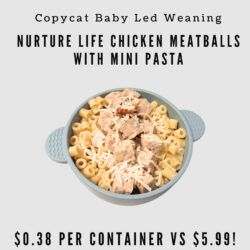 Baby Led Weaning Copycat recipe for Nurture Life Chicken Meatballs with Mini Pasta