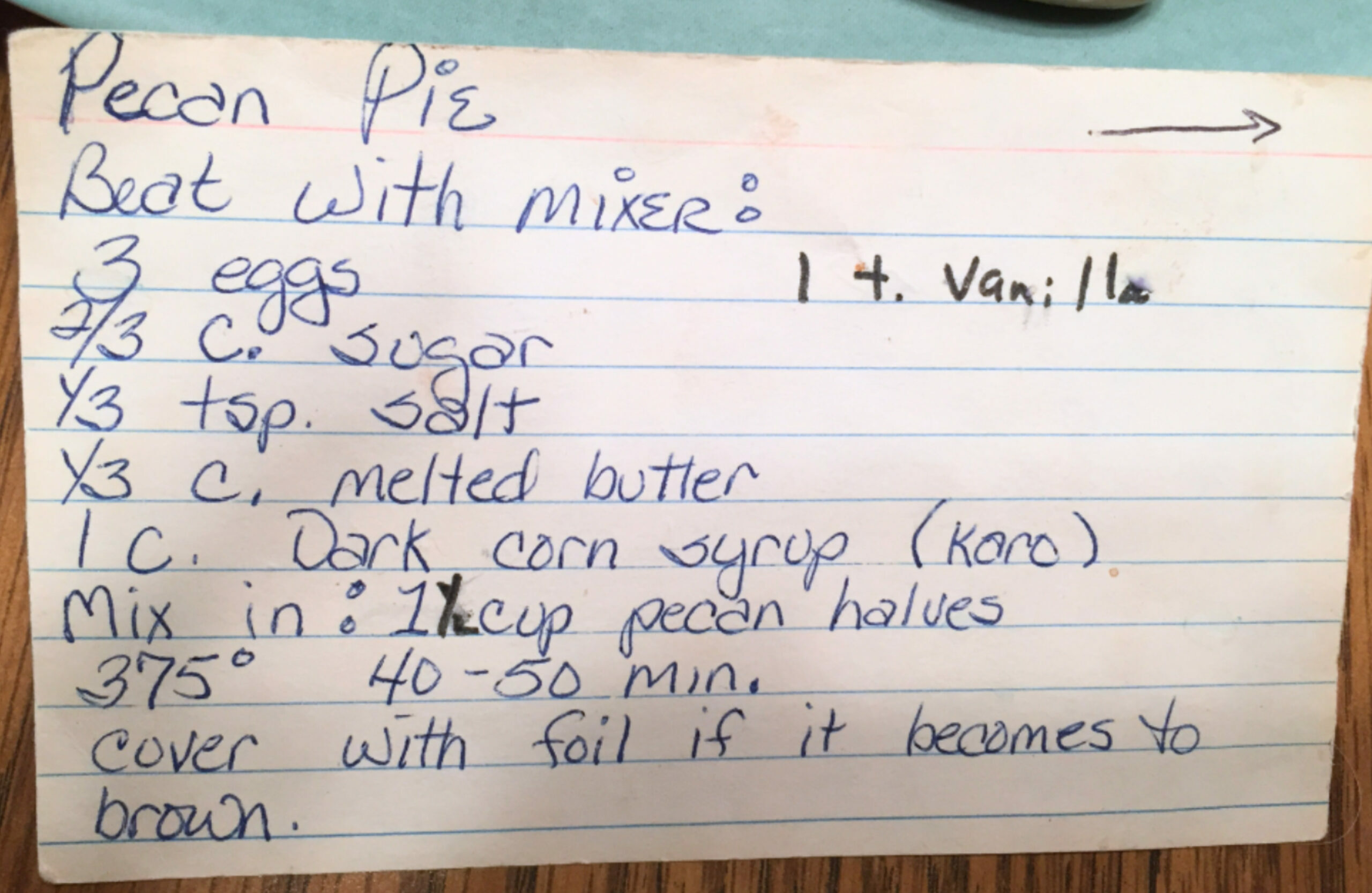 Original Recipe Card