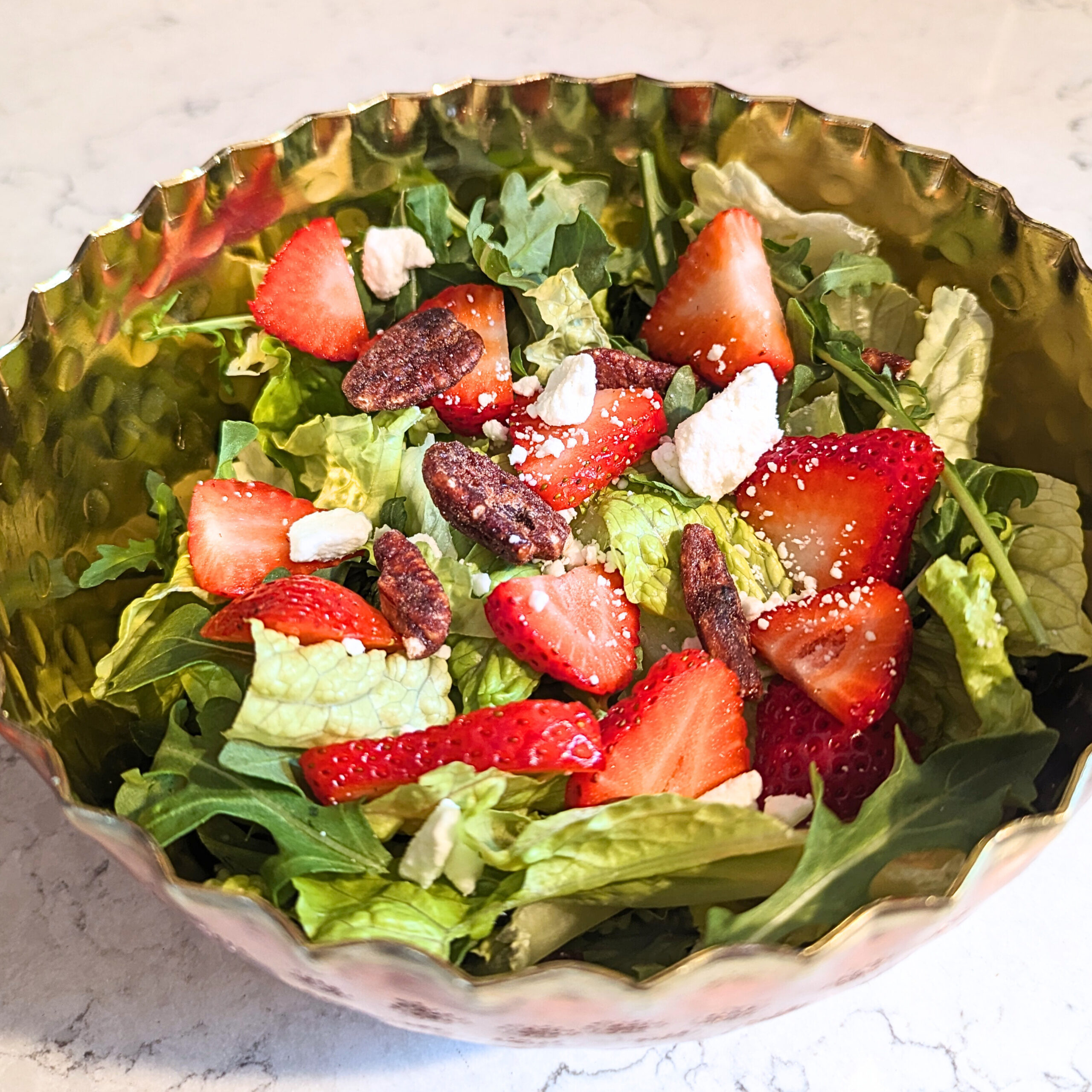 Family Side Dish - Simple Strawberry Goat Cheese Salad Featured Image