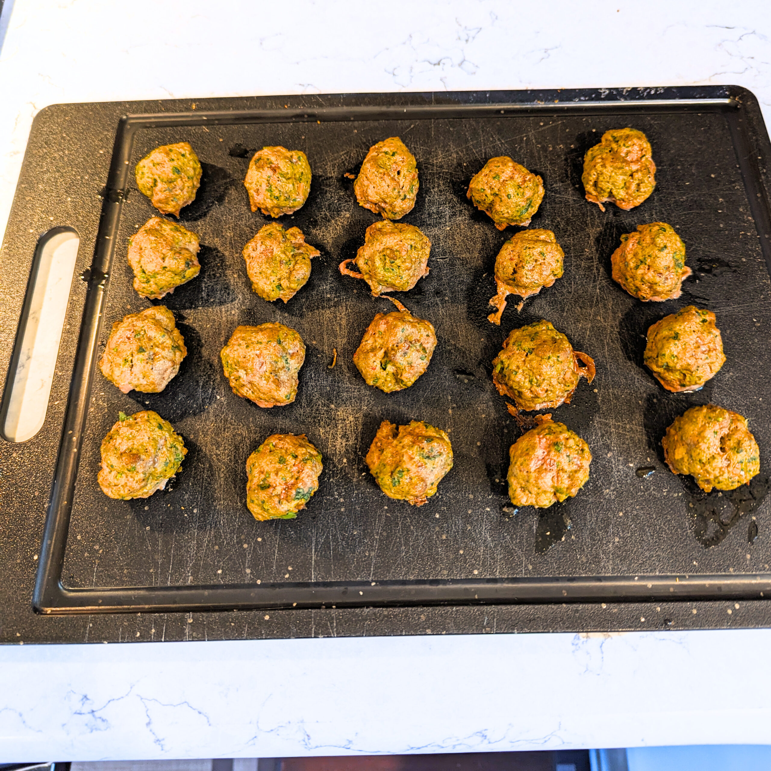 Ingredients Turkey Veggie Meatballs, Scrambled Eggs & Sweet Potato 