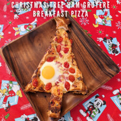 Breakfast Ideas - Christmas Tree Ham Gruyere Breakfast Pizza